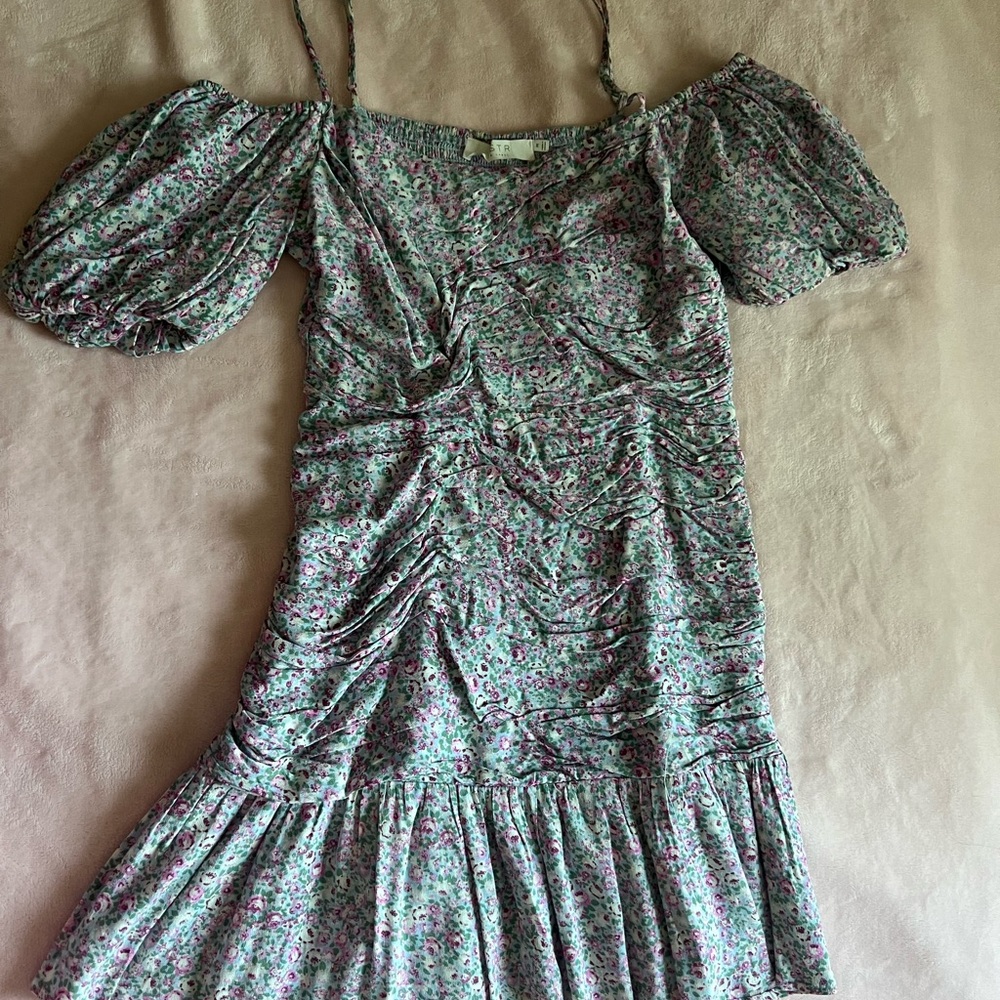 Astr Floral Puff Sleeve Mini Dress